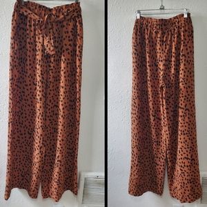 EcoWish Animal Print Wide Leg Palazzo Pants